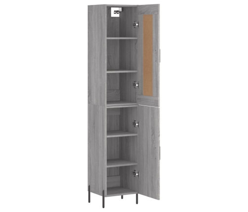 Aparador alto madera contrachapada gris Sonoma 34,5x34x180 cm