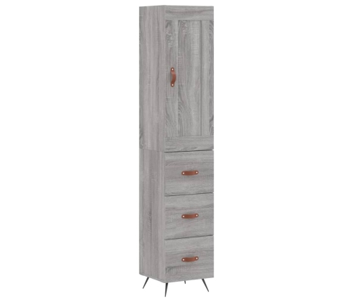 Aparador alto madera contrachapada gris Sonoma 34,5x34x180 cm