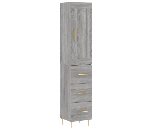 Aparador alto madera contrachapada gris Sonoma 34,5x34x180 cm