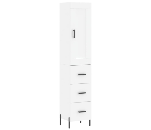 Aparador alto madera contrachapada blanco 34,5x34x180 cm