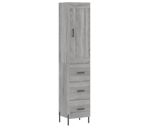 Aparador alto madera contrachapada gris Sonoma 34,5x34x180 cm