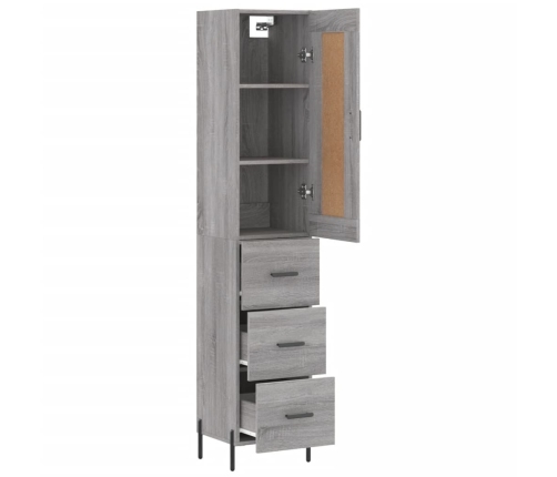 Aparador alto madera contrachapada gris Sonoma 34,5x34x180 cm