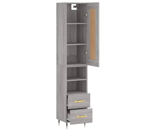 Aparador alto madera contrachapada gris Sonoma 34,5x34x180 cm