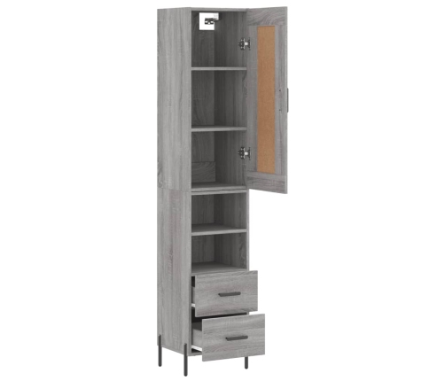 Aparador alto madera contrachapada gris Sonoma 34,5x34x180 cm