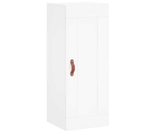 Aparador alto madera contrachapada blanco 34,5x34x180 cm