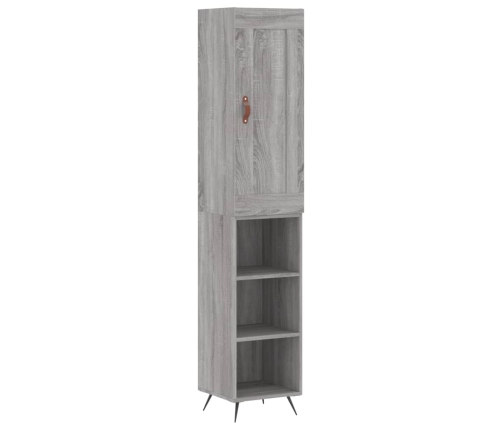 Aparador alto madera contrachapada gris Sonoma 34,5x34x180 cm