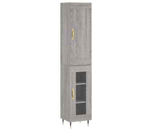 Aparador alto madera contrachapada gris Sonoma 34,5x34x180 cm