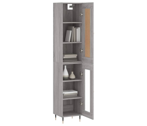 Aparador alto madera contrachapada gris Sonoma 34,5x34x180 cm