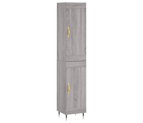 Aparador alto madera contrachapada gris Sonoma 34,5x34x180 cm