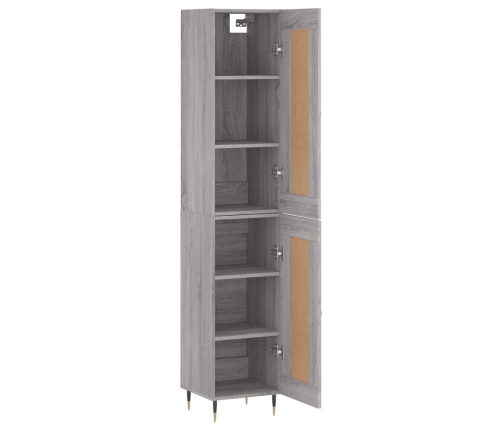 Aparador alto madera contrachapada gris Sonoma 34,5x34x180 cm