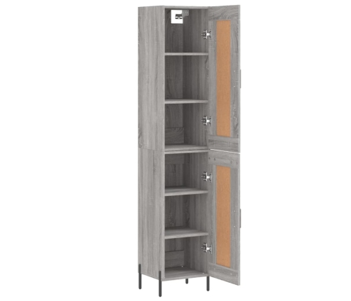 Aparador alto madera contrachapada gris Sonoma 34,5x34x180 cm