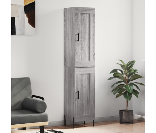 Aparador alto madera contrachapada gris Sonoma 34,5x34x180 cm