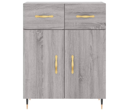 Aparador alto madera contrachapada gris sonoma 69,5x34x180 cm