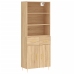 Aparador alto madera contrachapada color roble 69,5x34x180 cm