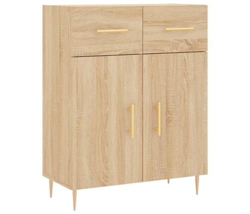 Aparador alto madera contrachapada color roble 69,5x34x180 cm