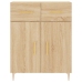 Aparador alto madera contrachapada color roble 69,5x34x180 cm