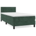 Cama box spring con colchón terciopelo verde oscuro 90x190 cm