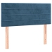 Cama box spring con colchón terciopelo azul oscuro 90x200 cm