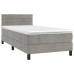 Cama box spring con colchón terciopelo gris claro 100x200 cm