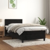 Cama box spring con colchón terciopelo negro 100x200 cm