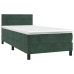 Cama box spring con colchón terciopelo verde oscuro 100x200 cm