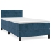 Cama box spring con colchón terciopelo azul oscuro 100x200 cm