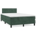 Cama box spring con colchón terciopelo verde oscuro 120x200 cm