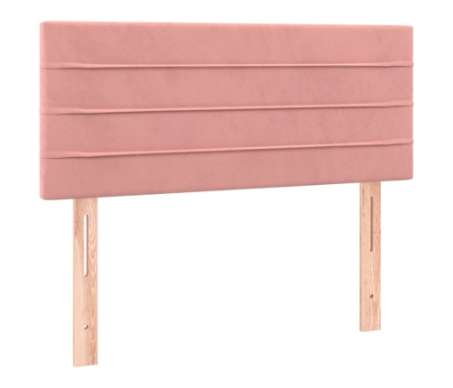 Cama box spring con colchón terciopelo rosa 120x200 cm