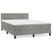 Cama box spring con colchón terciopelo gris claro 140x190 cm