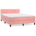 Cama box spring con colchón terciopelo rosa 140x200 cm