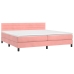 Cama box spring con colchón terciopelo rosa 200x200 cm