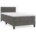 Cama box spring con colchón terciopelo gris oscuro 80x200 cm