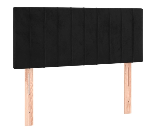 Cama box spring con colchón terciopelo negro 80x200 cm