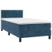 Cama box spring con colchón terciopelo azul oscuro 80x200 cm