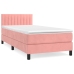 Cama box spring con colchón terciopelo rosa 80x200 cm