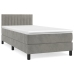 Cama box spring con colchón terciopelo gris claro 90x190 cm