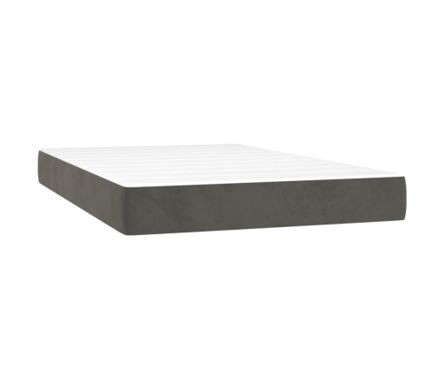 Cama box spring con colchón terciopelo gris oscuro 120x200 cm