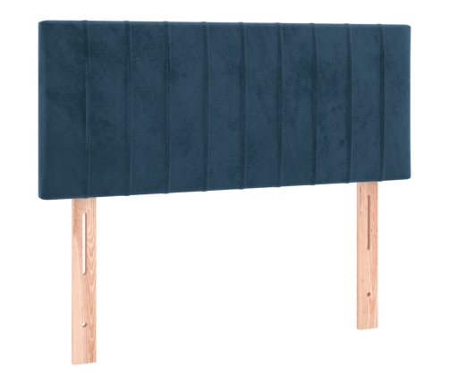Cama box spring con colchón terciopelo azul oscuro 120x200 cm
