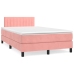 Cama box spring con colchón terciopelo rosa 120x200 cm