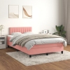 Cama box spring con colchón terciopelo rosa 120x200 cm