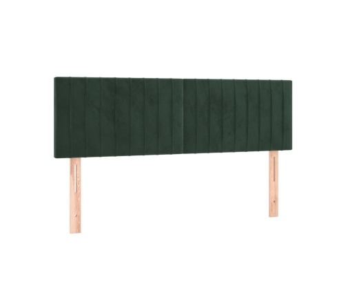 Cama box spring con colchón terciopelo verde oscuro 140x190 cm