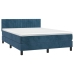 vidaXL Cama box spring con colchón terciopelo azul oscuro 140x190 cm