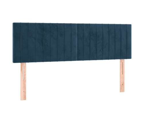 vidaXL Cama box spring con colchón terciopelo azul oscuro 140x190 cm