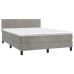 Cama box spring con colchón terciopelo gris claro 140x200 cm