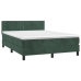 vidaXL Cama box spring con colchón terciopelo verde oscuro 140x200 cm