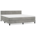 Cama box spring con colchón terciopelo gris claro 180x200 cm