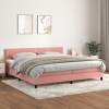 Cama box spring con colchón terciopelo rosa 200x200 cm