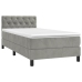 Cama box spring con colchón terciopelo gris claro 80x200 cm