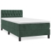 Cama box spring con colchón terciopelo verde oscuro 90x190 cm