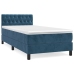 Cama box spring con colchón terciopelo azul oscuro 90x190 cm